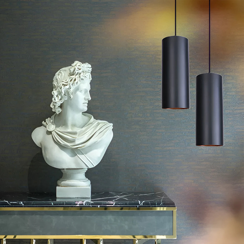 Retro iron art chandelier with matte black finish and exposed bulb design