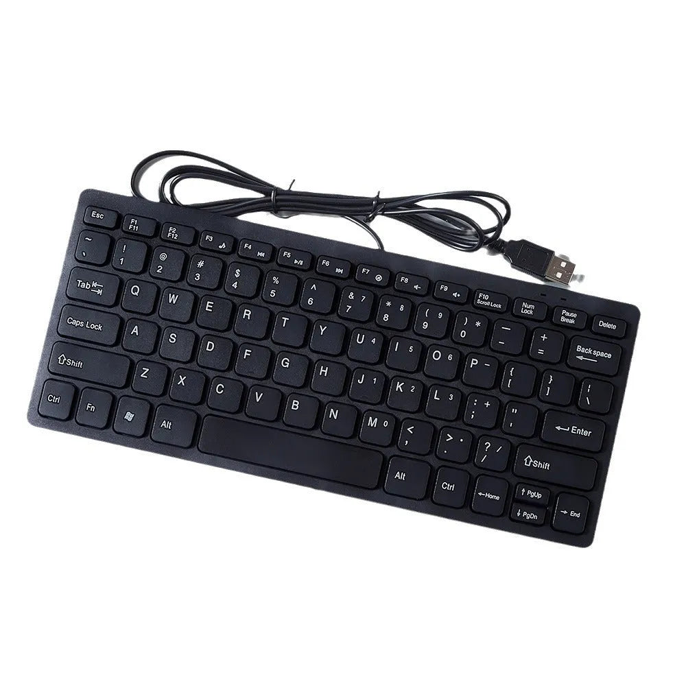 USB wired mini keyboard in black, white, pink or blue colours with noiseless keys