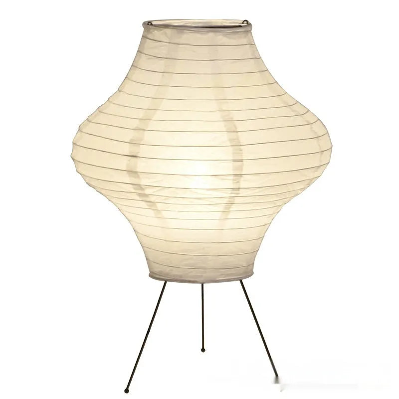 Japanese style Xuan paper table lamp with tricolour lighting, 32cm wide.