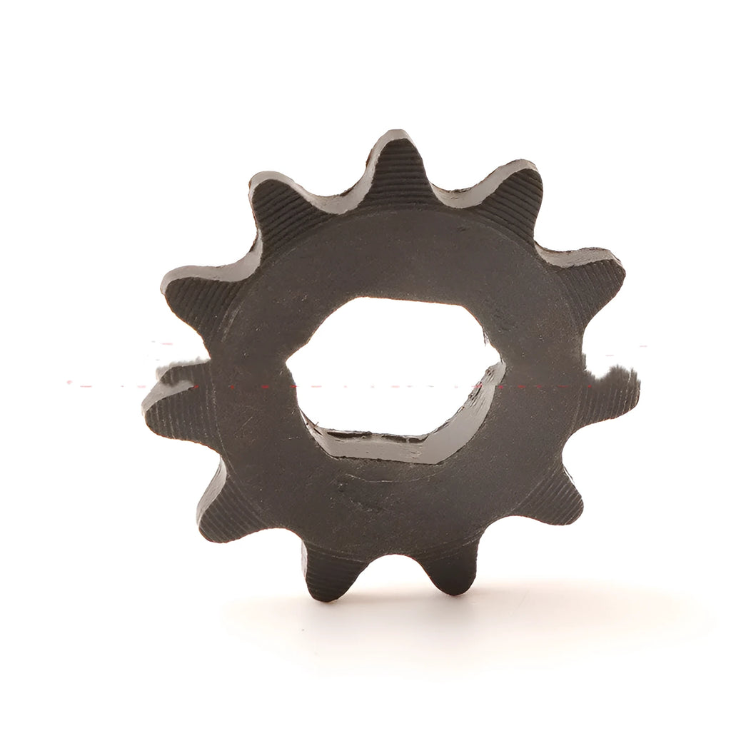 Motorcycle 11-tooth cast iron gear for 25hT8F chain systems with non-circular design