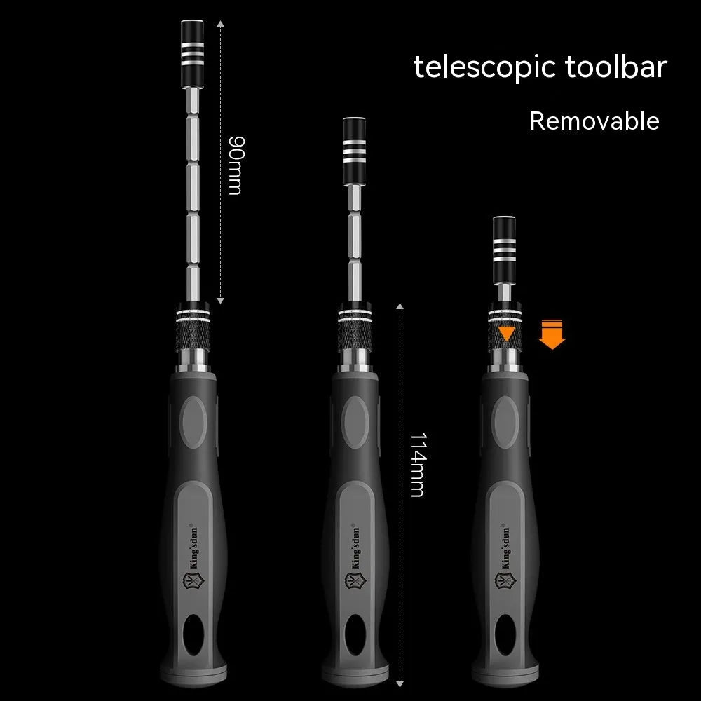 32-in-1 screwdriver set with 30 CRV bits in grey PP plastic storage case measuring 130x75x37mm