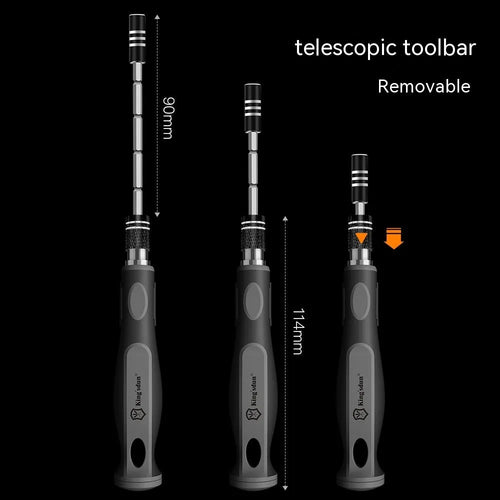 32-in-1 screwdriver set with 30 CRV bits in grey PP plastic storage case measuring 130x75x37mm