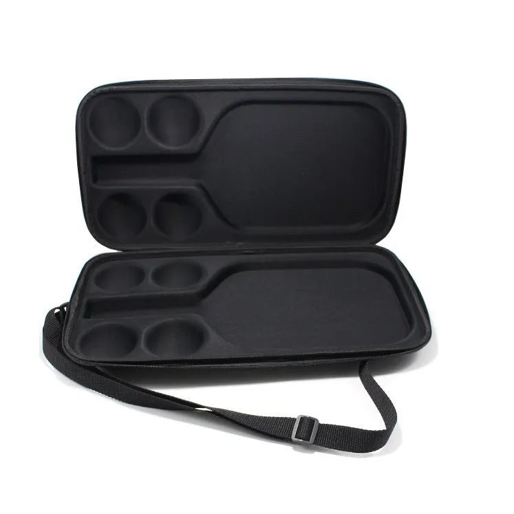 Black Peak portable EVA storage box for pickleball rackets and balls with double shoulder straps.