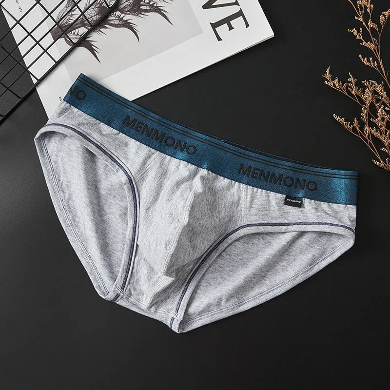 Men's low waist cotton briefs in multiple two-tone colour combinations