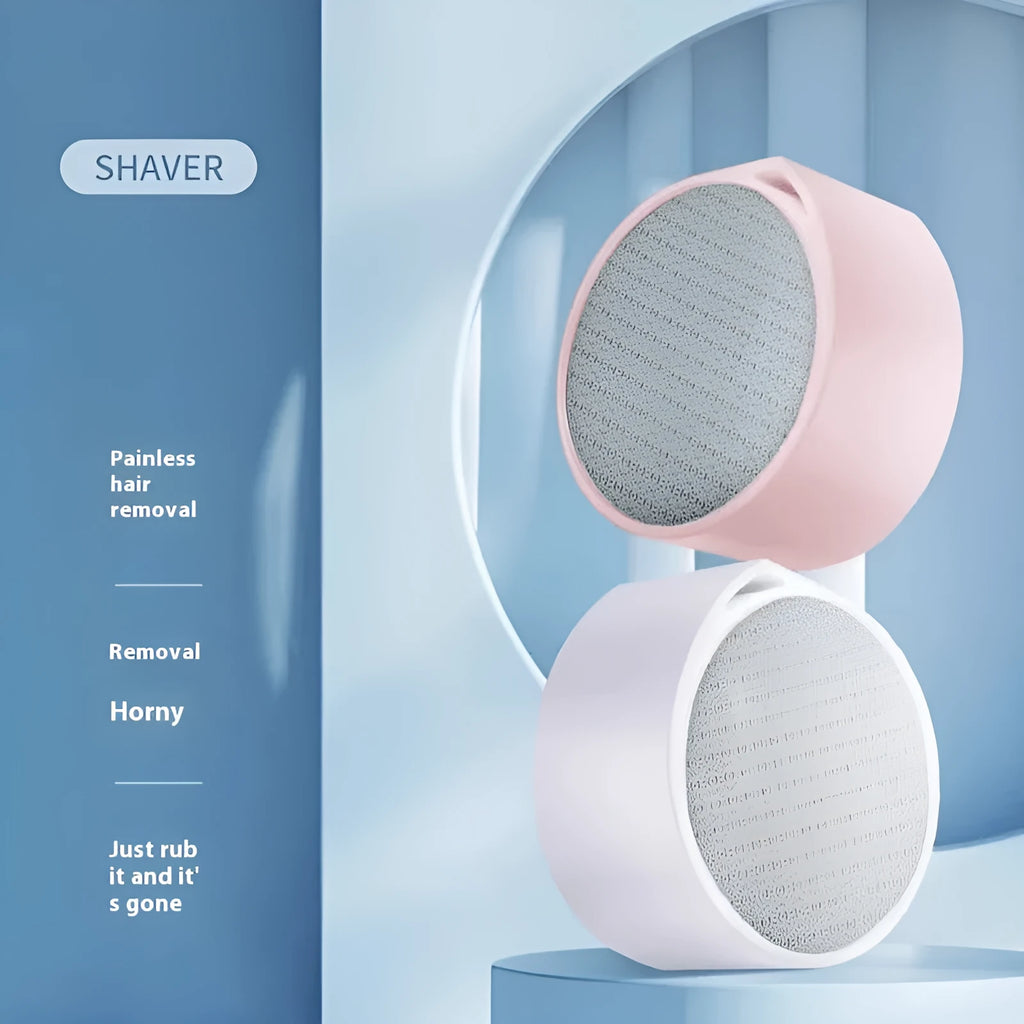 Nano glass epilator and foot grinder, a white plastic 2-in-1 personal grooming device.