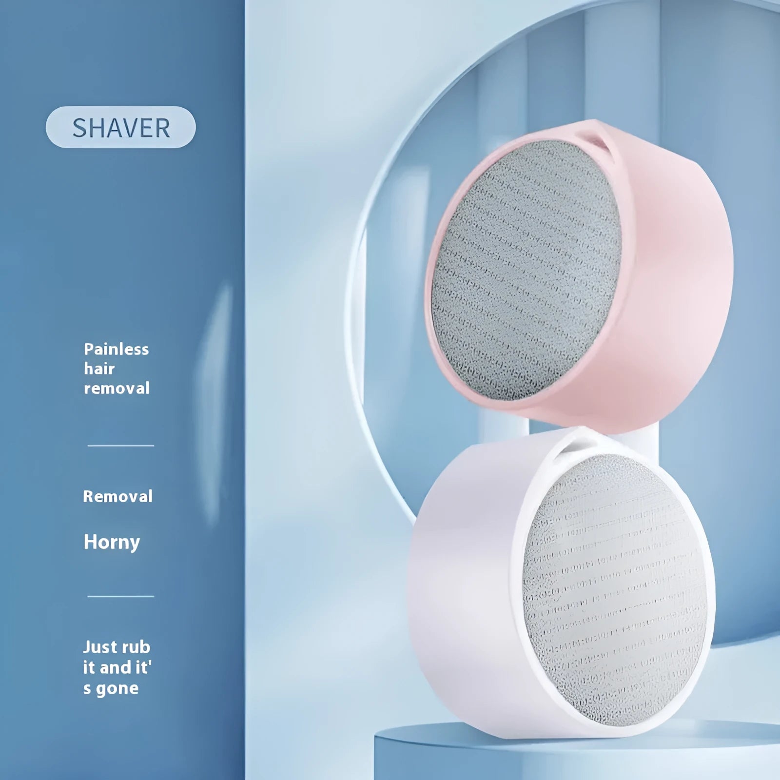Nano glass epilator and foot grinder, a white plastic 2-in-1 personal grooming device.