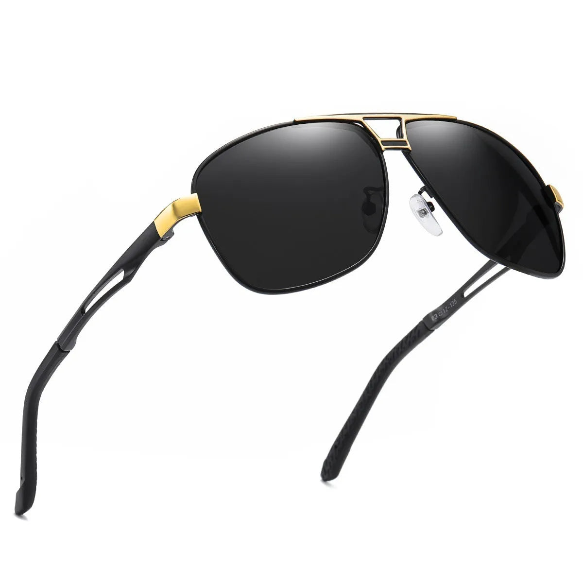Men's orange red polarized aviator sunglasses with metal frame and HD TAC lenses