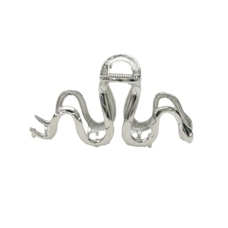Slytherin serpentine metal hair clip barrette 10.5cm silver gun black electroplated finish