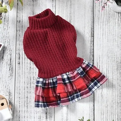 Princess style dog skirt in red for small and medium breeds Teddy Bichon size medium