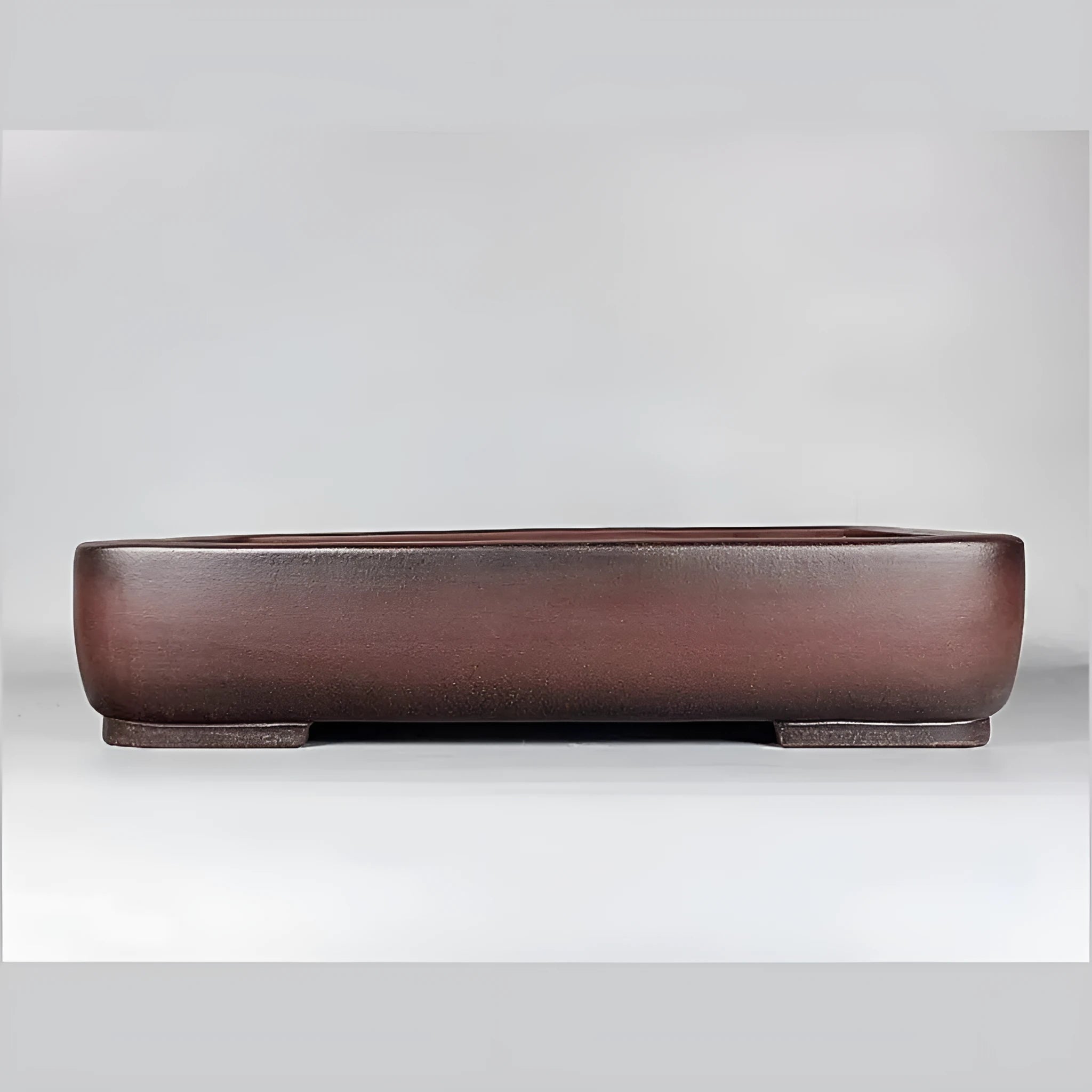 Rectangular purple clay flower pot with handmade finish measuring 60 cm long
