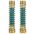 Brass garden hose connector with spiral spring mechanism showing threaded 3/4 inch connections