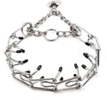 Stainless steel adjustable dog prong collar with comfort rubber tips and chain links