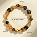 Yellow tower crystal bracelet with 10mm artificial crystal beads on string for unisex wear