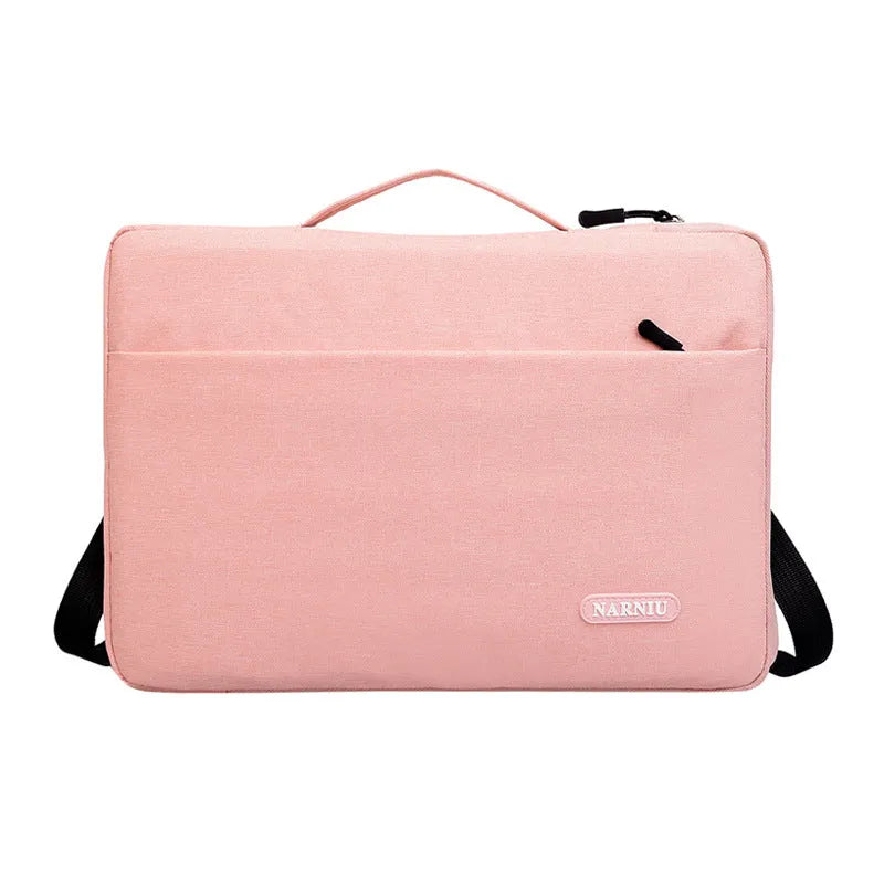 Oxford cloth laptop bag in solid colour with visible sewing thread detail, fits 11-16 inch laptops