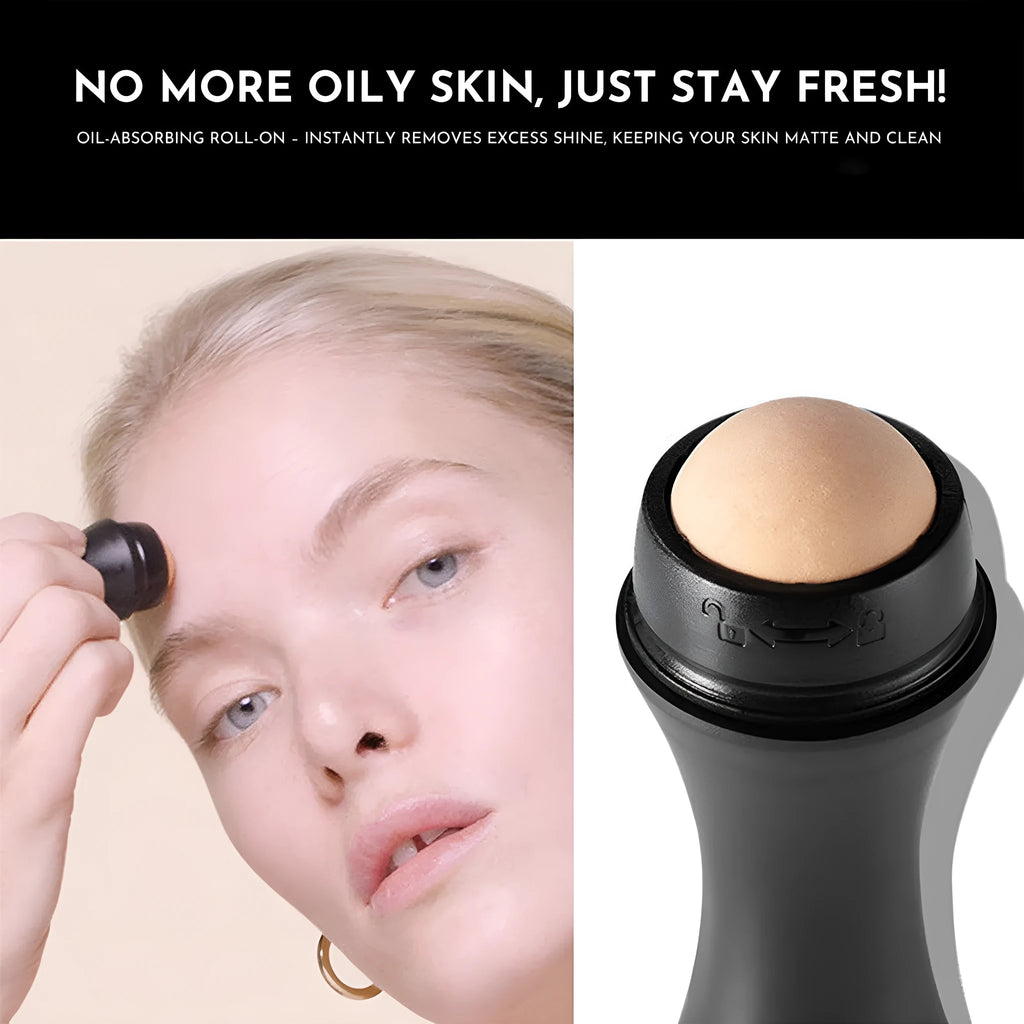 Volcanic stone reusable facial roller for oily skin control in four colours
