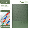 Thick office notepad with striped PU leather cover showing 204 sheets of 80g wood-free paper