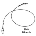 Set of ten 54 cm long green, black, and red fishing steel wire accessories with double buckle pins.