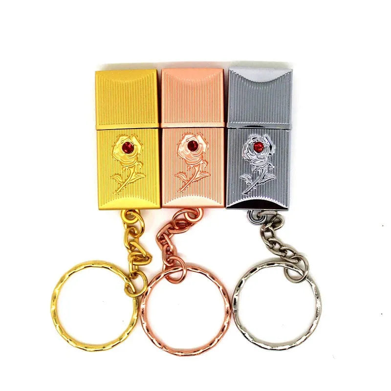 Crystal jewellery USB flash drive in gold finish with metal shell and PVC decorative elements on pearlescent bag