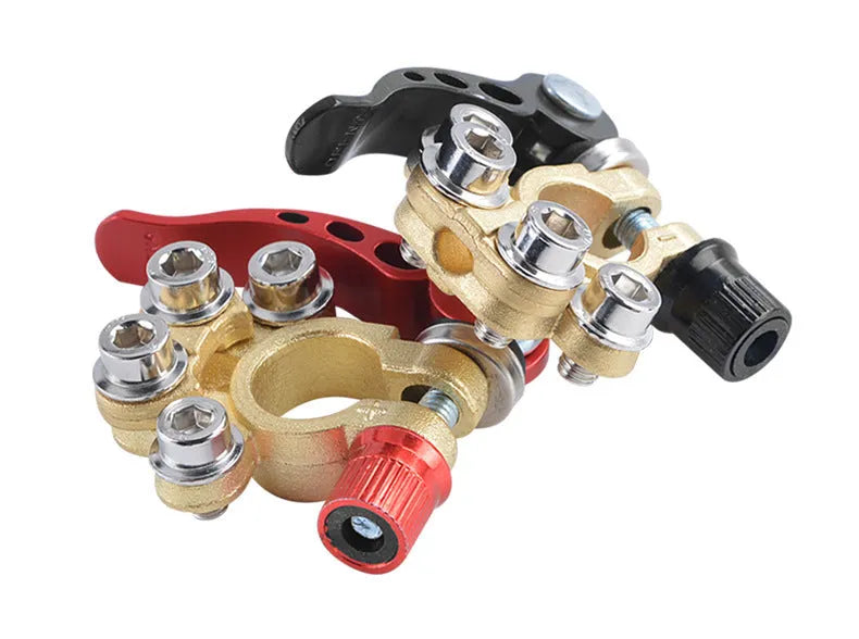 Thickened brass car battery pile head quick disassembly clip connector positive 17.5mm-19.1mm negative 15.9mm-17.5mm
