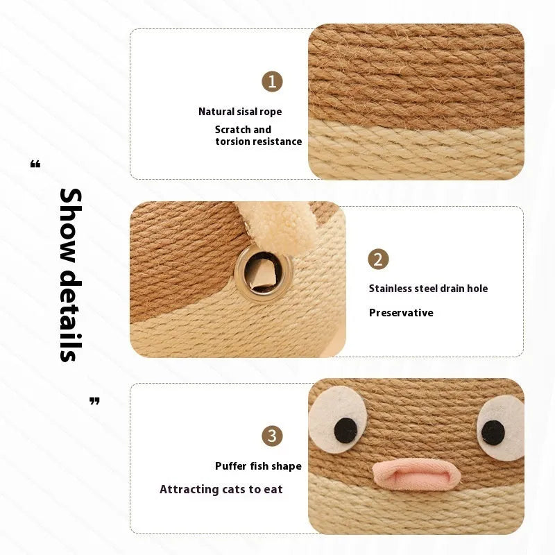 15cm sisal hemp cube pet puzzle toy with puffer leakage food feeder design for dogs and cats