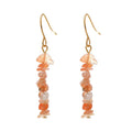 Natural crystal stone women's earrings, teardrop shape, natural stone inlay, six colour options, women's jewellery