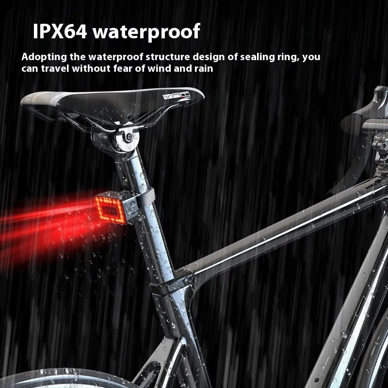 Smart millimetre wave bicycle taillight with dual mounting brackets and TYPE-C charging port