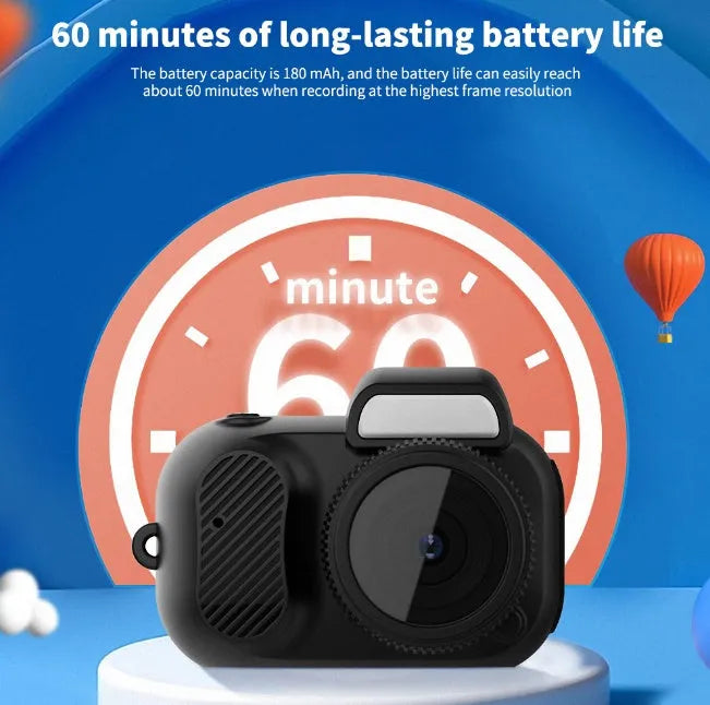 Black Y3000 model HD outdoor sports camera with 0.96 inch screen showing compact size