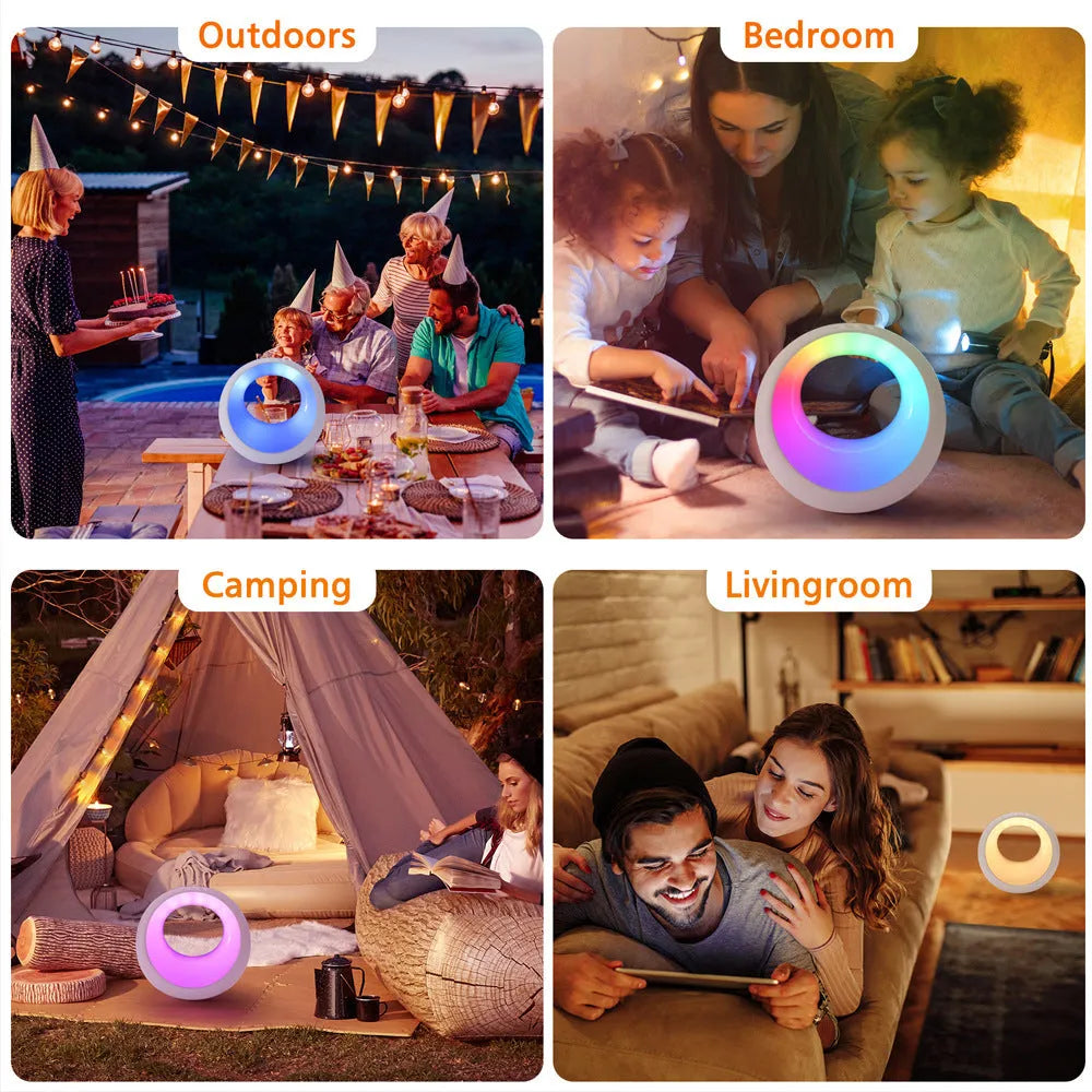 Creative Touch small night lamp with RGB colour changing remote control on desk