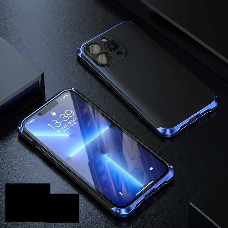 Aluminium alloy and plastic full frame solid colour phone case for iPhone 13 Pro Max