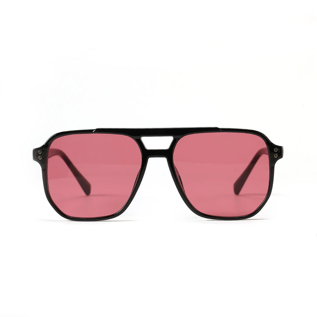 Women's square double beam fashion sunglasses in a choice of six colours with UV400 protection.