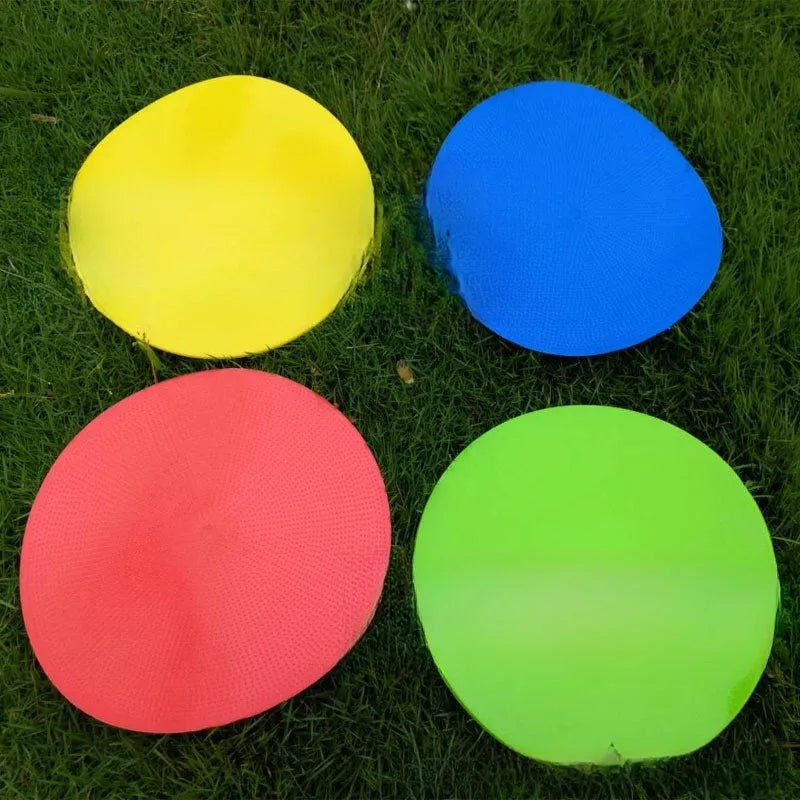 Soft yellow TPE football training landmark pad, a flat 23cm disc for field marking.