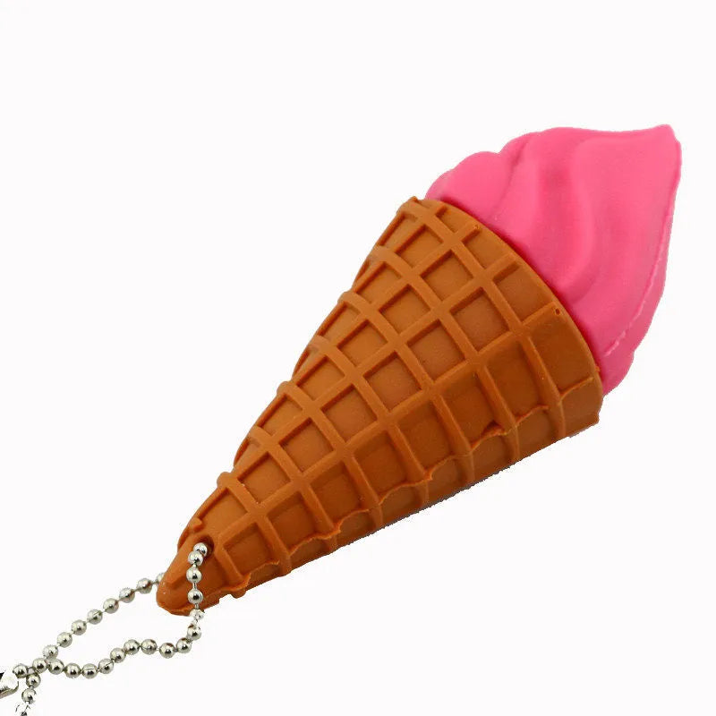 Mini ice cream shaped USB stick in pink colours with capacity options from 4GB to 128GB
