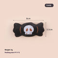 Small plush cat teaser toy with feather wand attachment in candy design