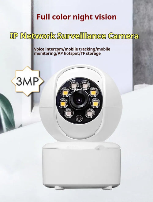 1080p HD indoor security camera with ceiling mount bracket and panorama viewing capability