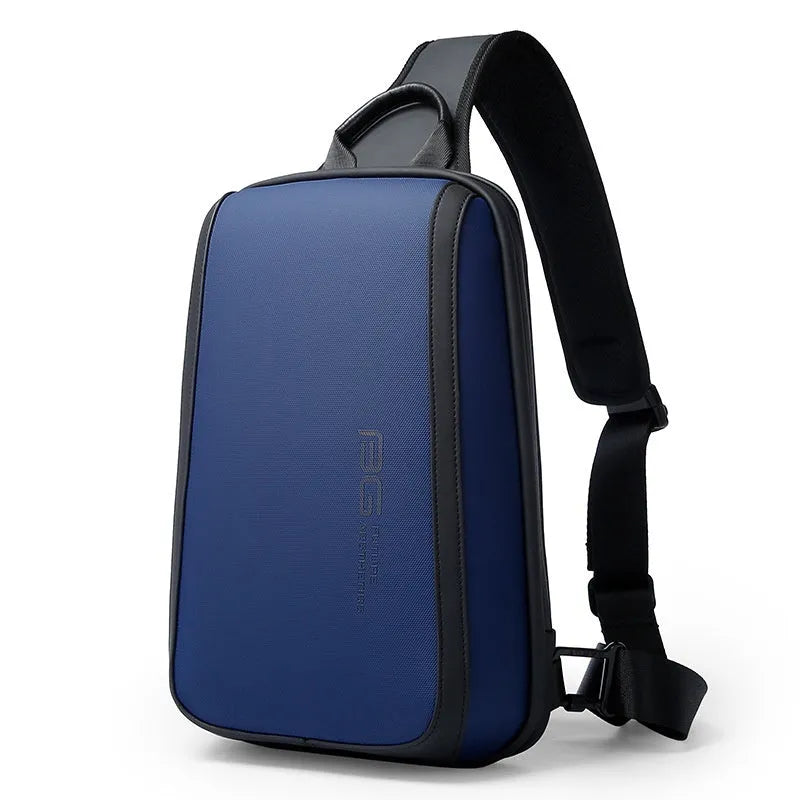 Blue Oxford cloth men's chest messenger bag with shoulder straps