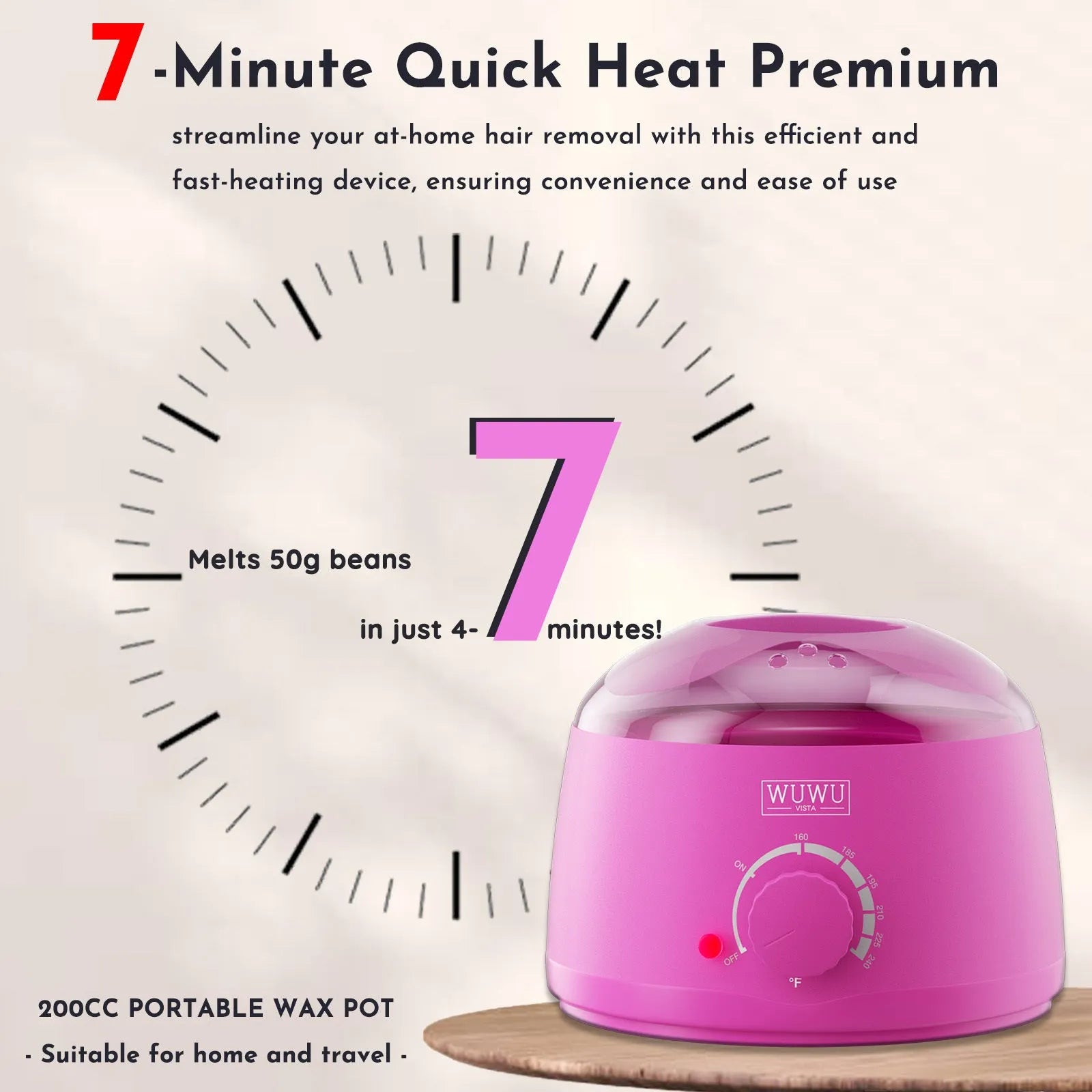 27-piece hypoallergenic hair removal wax kit with heating machine, four coloured wax beads, and applicator sticks.