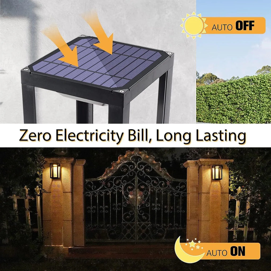 Modern Chinese outdoor wall lamp with solar panel for garden lighting