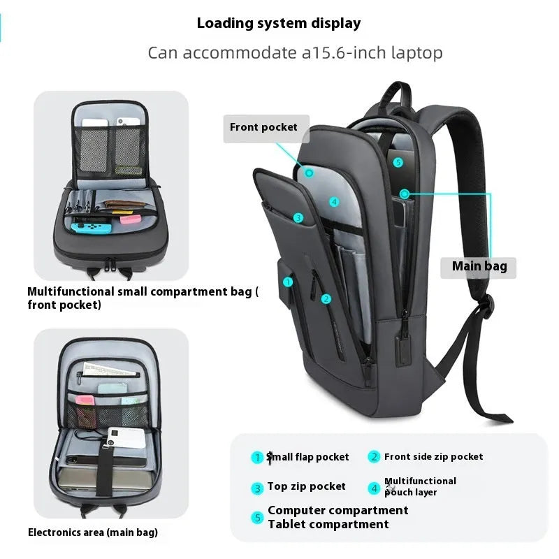 Men's lightweight business backpack in Oxford cloth with cross-border fashion style