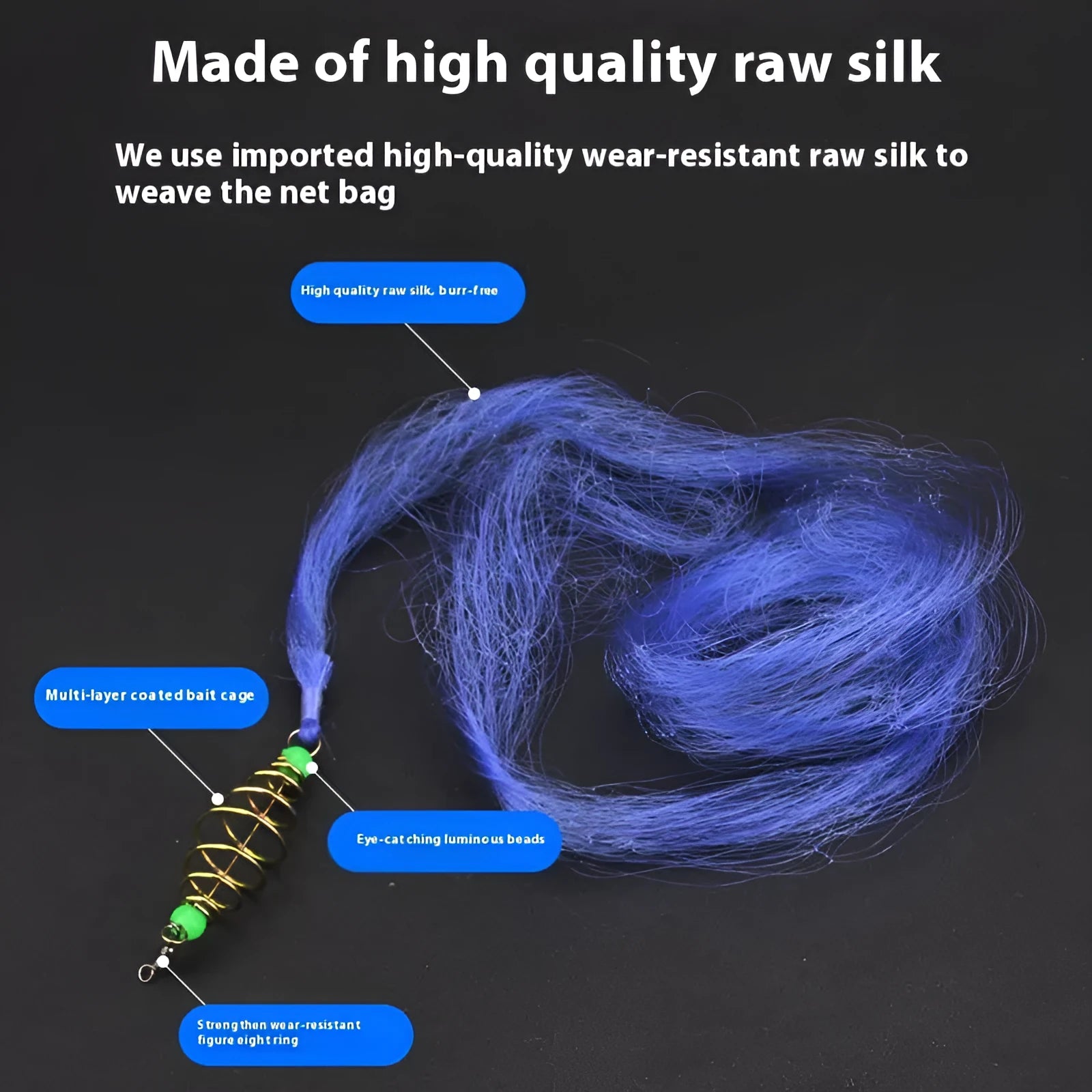 Hand sprinkle fishing net with nylon and metal construction, shown with different mesh size options