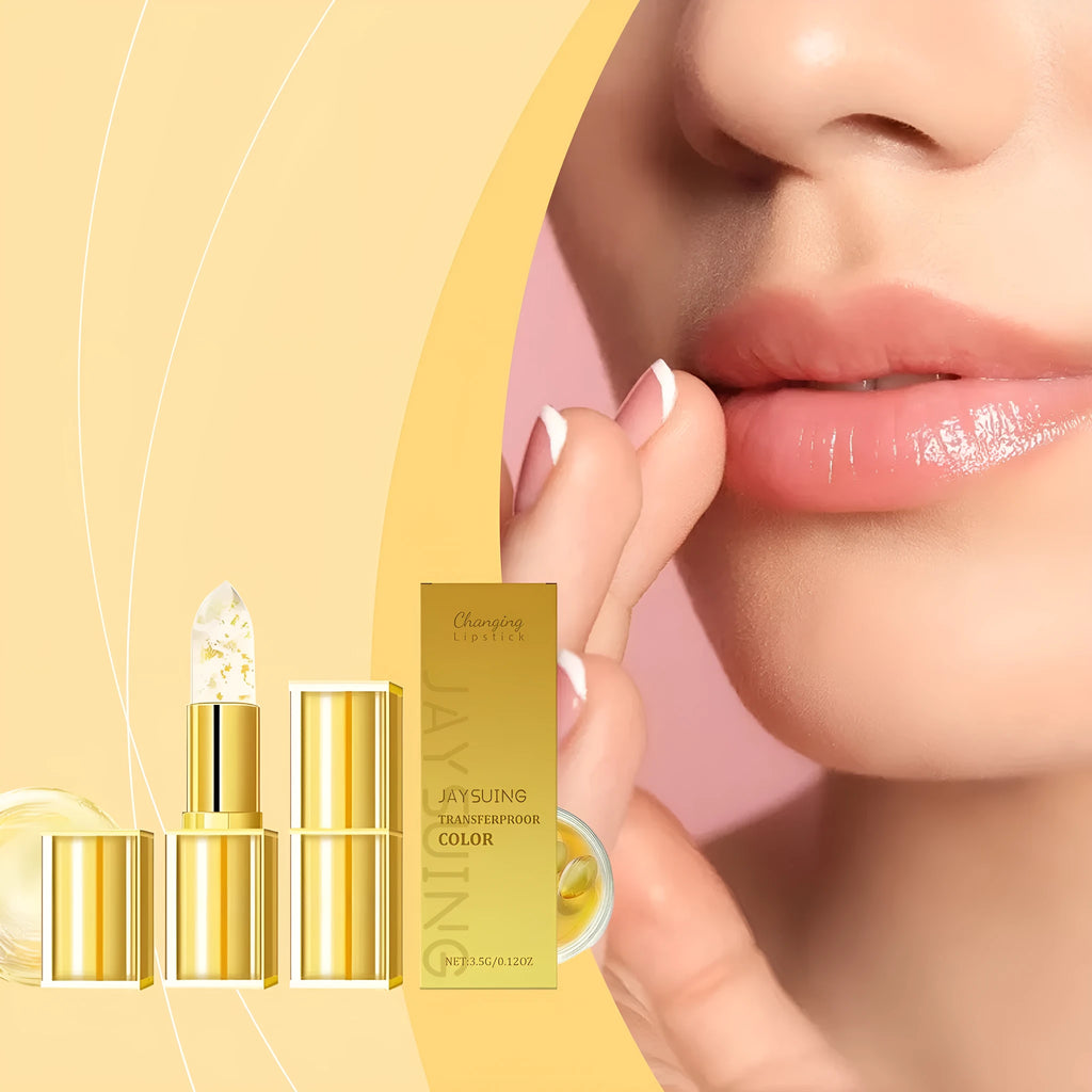 Gold foil square lipstick with hyaluronic acid and vitamin E in 3.5g nourishing formula