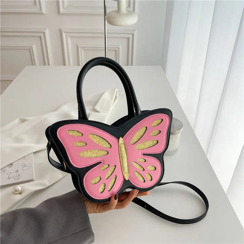 Square crossbody shoulder bag in PU leather with contrast colour detailing measuring 27cm