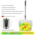Stainless steel tennis ball picker with large adjustable roller, shown in classic and extra large capacity styles.