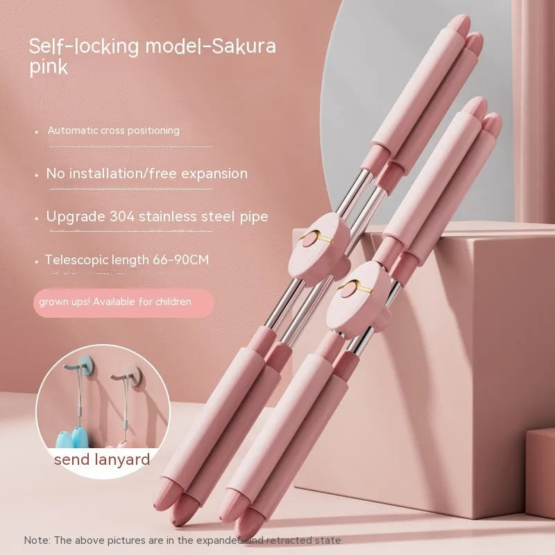 Children's adjustable yoga back stick in blue or pink for posture correction