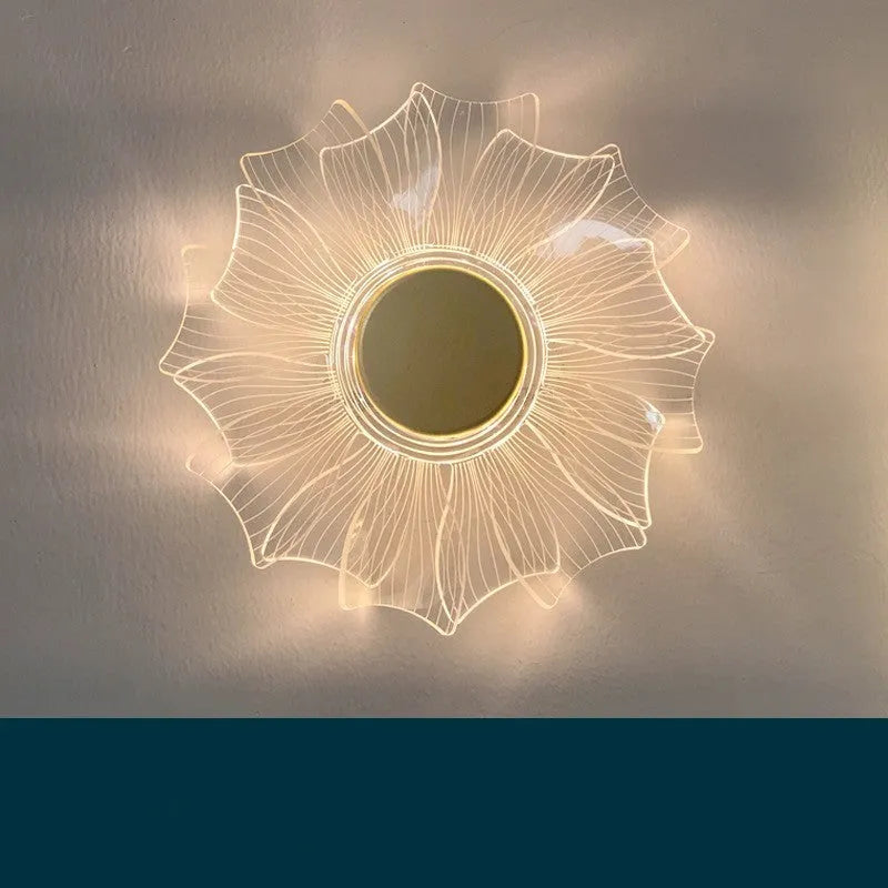 Creative personality petal acrylic LED wall lamp in windmill colour, 175x175mm