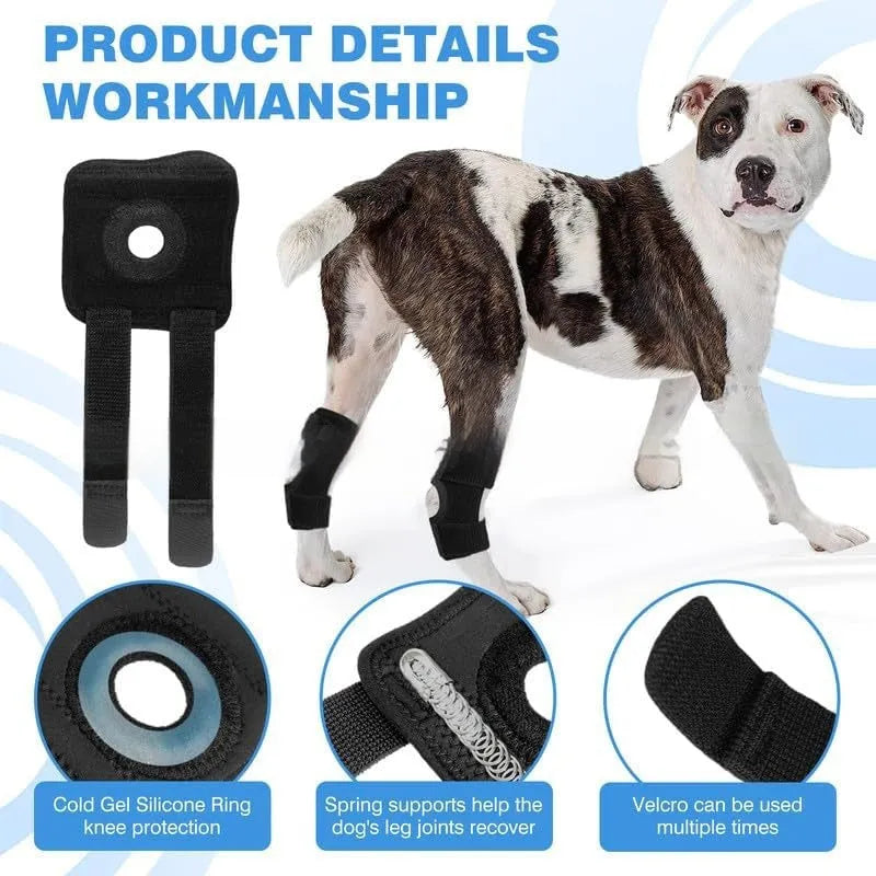 Black polyester dog leg guard for ACL rehabilitation and cat joint dislocation protection