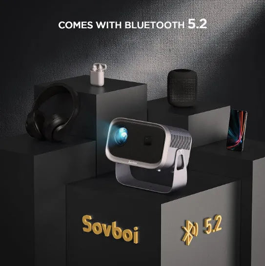 4K Android smart portable projector for home cinema with mobile phone projection capability