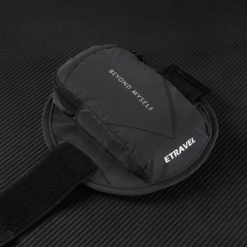 Lightweight reflective running arm bag with adjustable strap and phone compartment