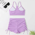 Women's high waist split bikini swimsuit in black or violet colour
