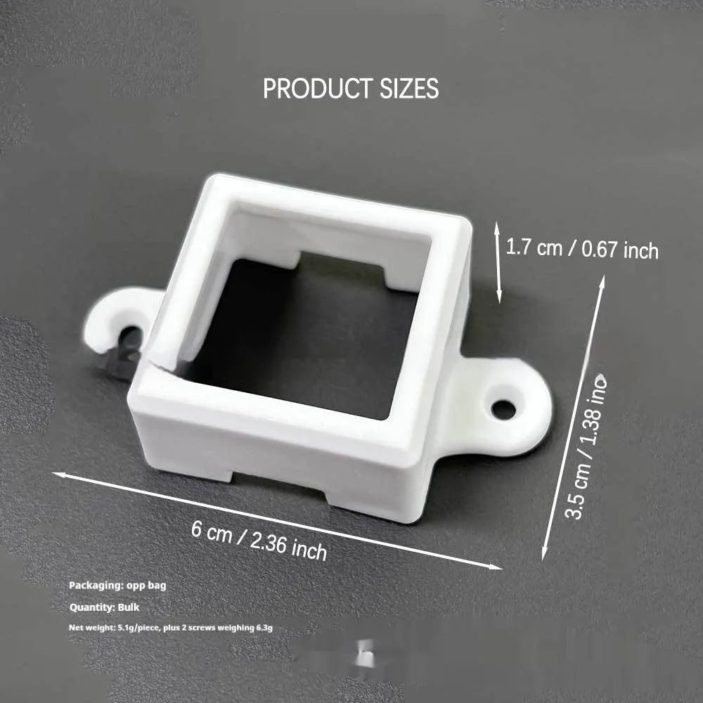 White plastic LED light protective lampshade, 1.7cm by 6cm, shown as a single unit.