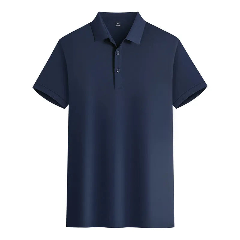 Mercerised cotton embroidered polo short sleeve T-shirt in a range of colours for summer